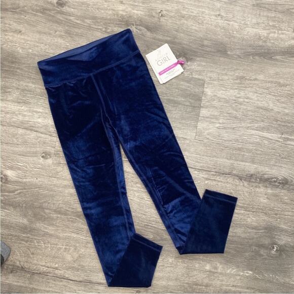 NWT Athleta Girl High Rise Chit Chat Velvet Tight Blue/Navy - Picture 2 of 12